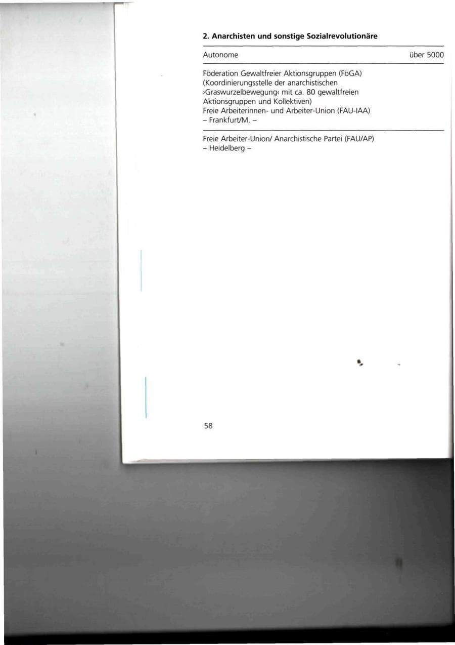 Seite 58 des Verfassungsschutzbericht 1993 Thüringen
