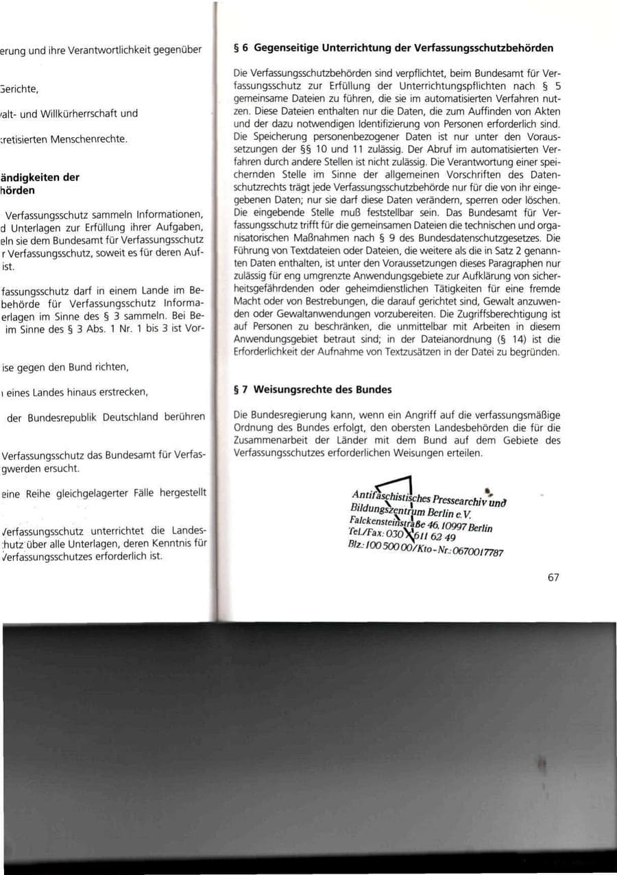 Seite 67 des Verfassungsschutzbericht 1993 Thüringen
