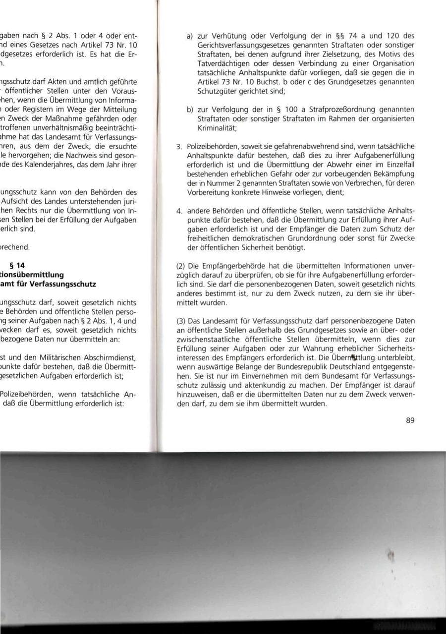 Seite 89 des Verfassungsschutzbericht 1993 Thüringen