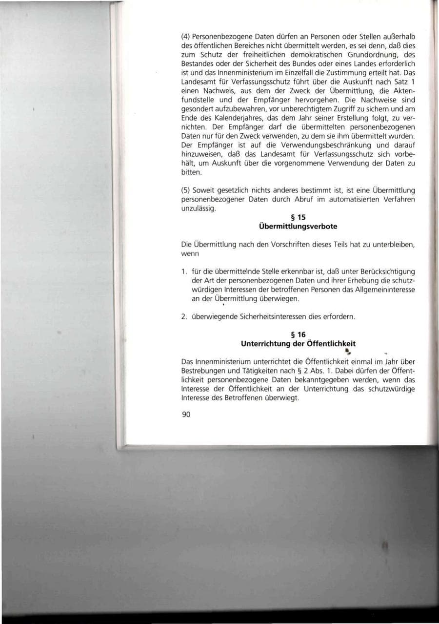 Seite 90 des Verfassungsschutzbericht 1993 Thüringen
