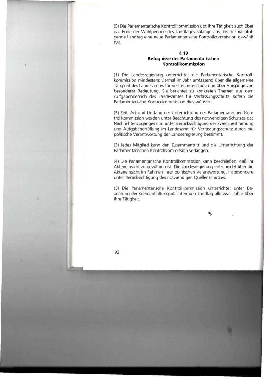 Seite 92 des Verfassungsschutzbericht 1993 Thüringen