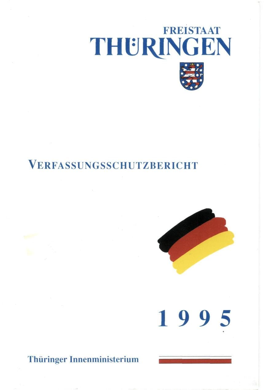 Seite 1 des Verfassungsschutzbericht 1995 Thüringen