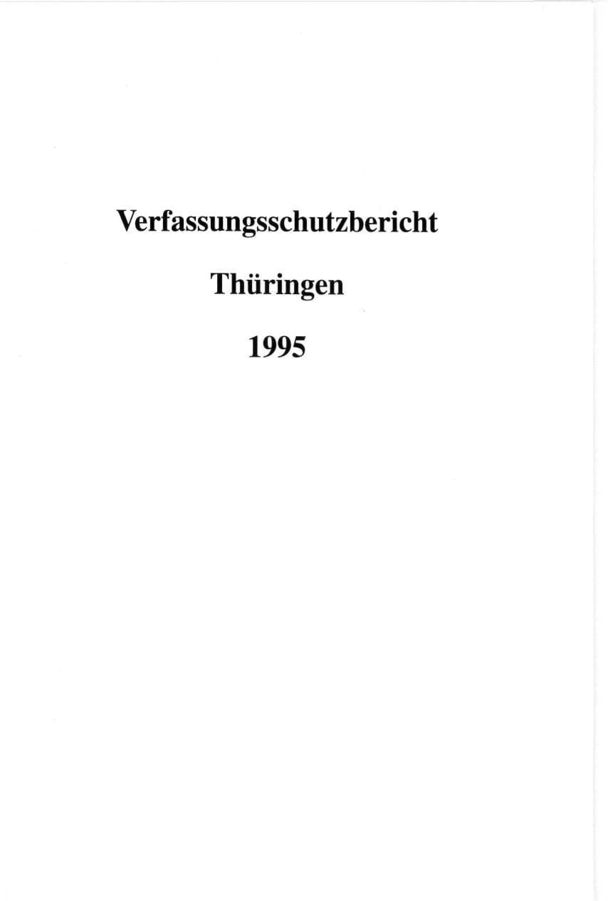 Seite 2 des Verfassungsschutzbericht 1995 Thüringen