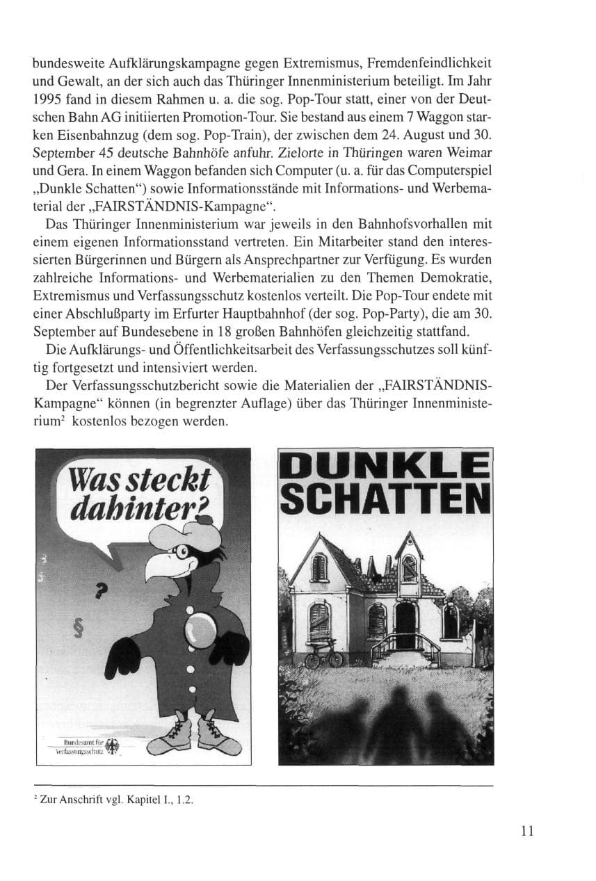 Seite 11 des Verfassungsschutzbericht 1995 Thüringen
