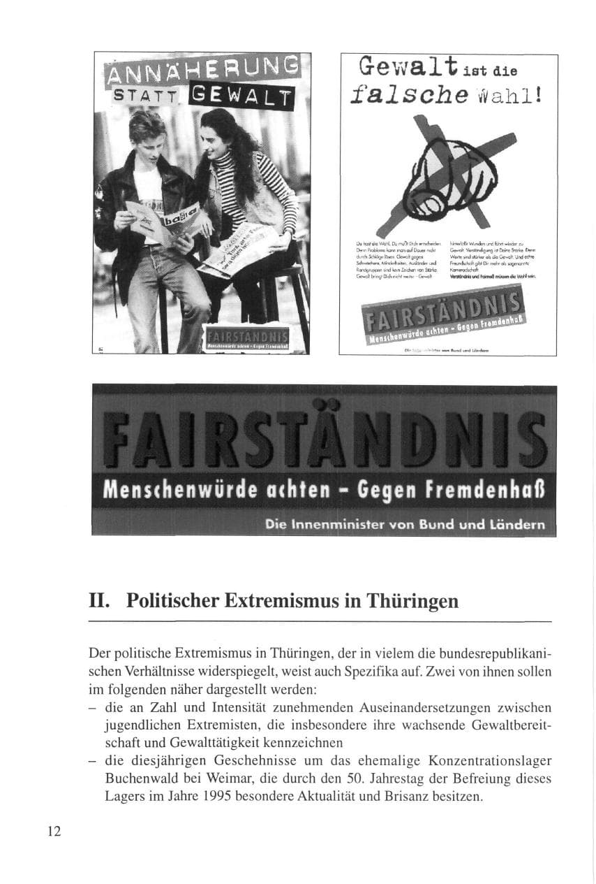 Seite 12 des Verfassungsschutzbericht 1995 Thüringen