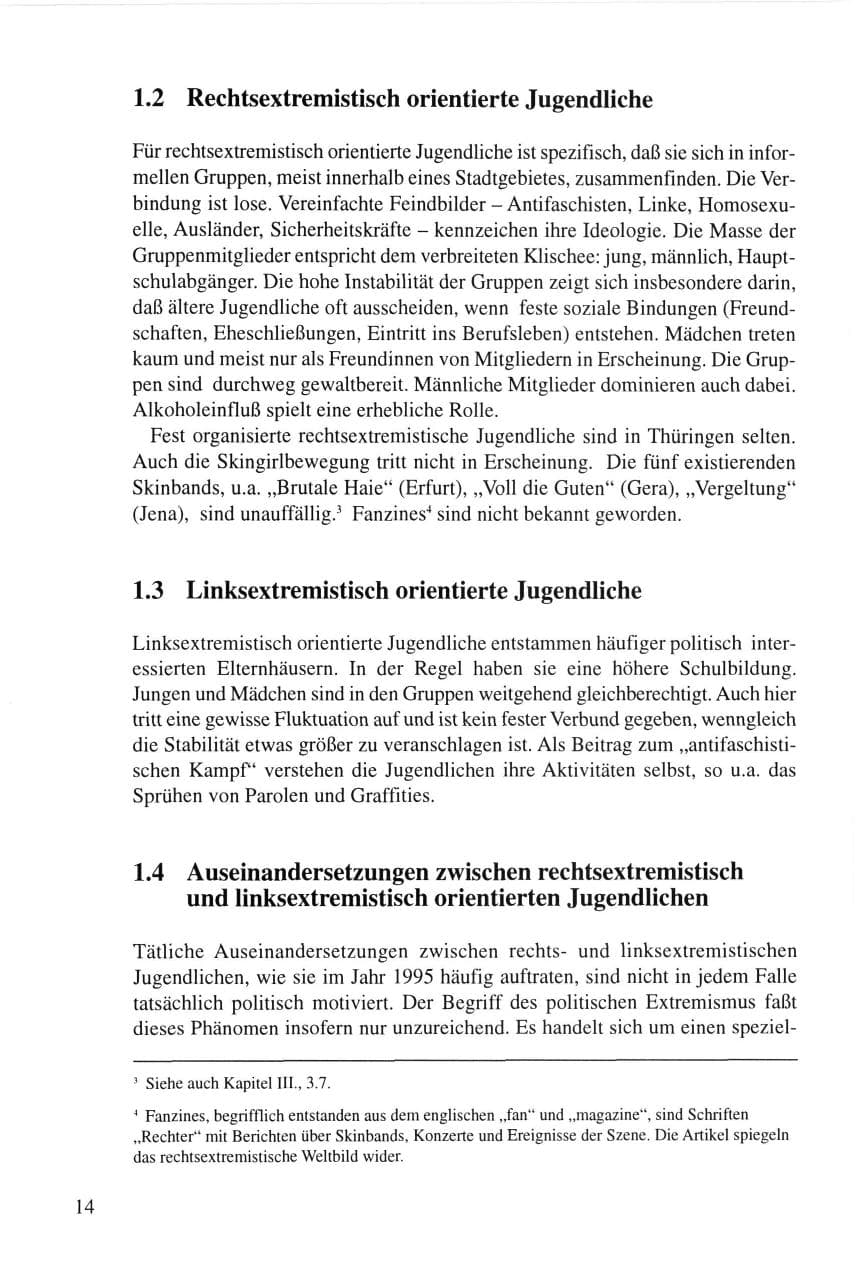 Seite 14 des Verfassungsschutzbericht 1995 Thüringen