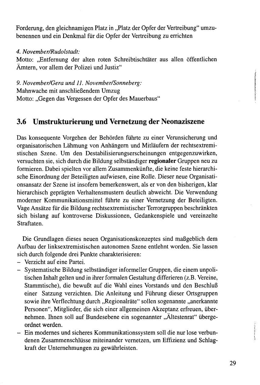 Seite 29 des Verfassungsschutzbericht 1995 Thüringen