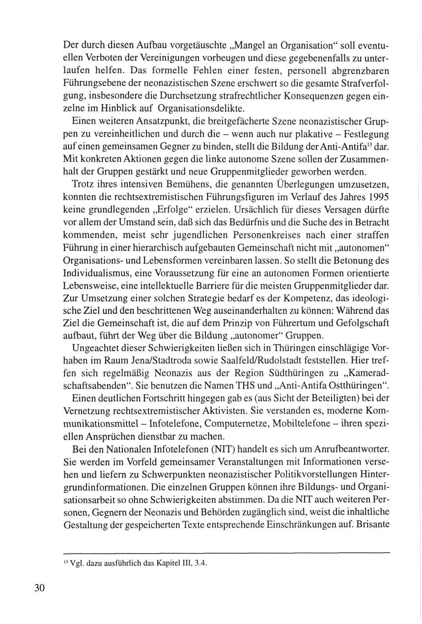 Seite 30 des Verfassungsschutzbericht 1995 Thüringen