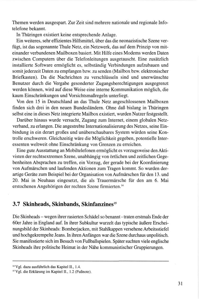 Seite 31 des Verfassungsschutzbericht 1995 Thüringen