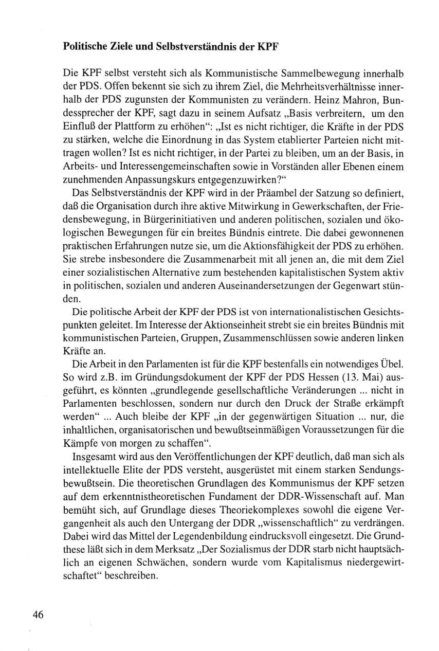 Seite 46 des Verfassungsschutzbericht 1995 Thüringen