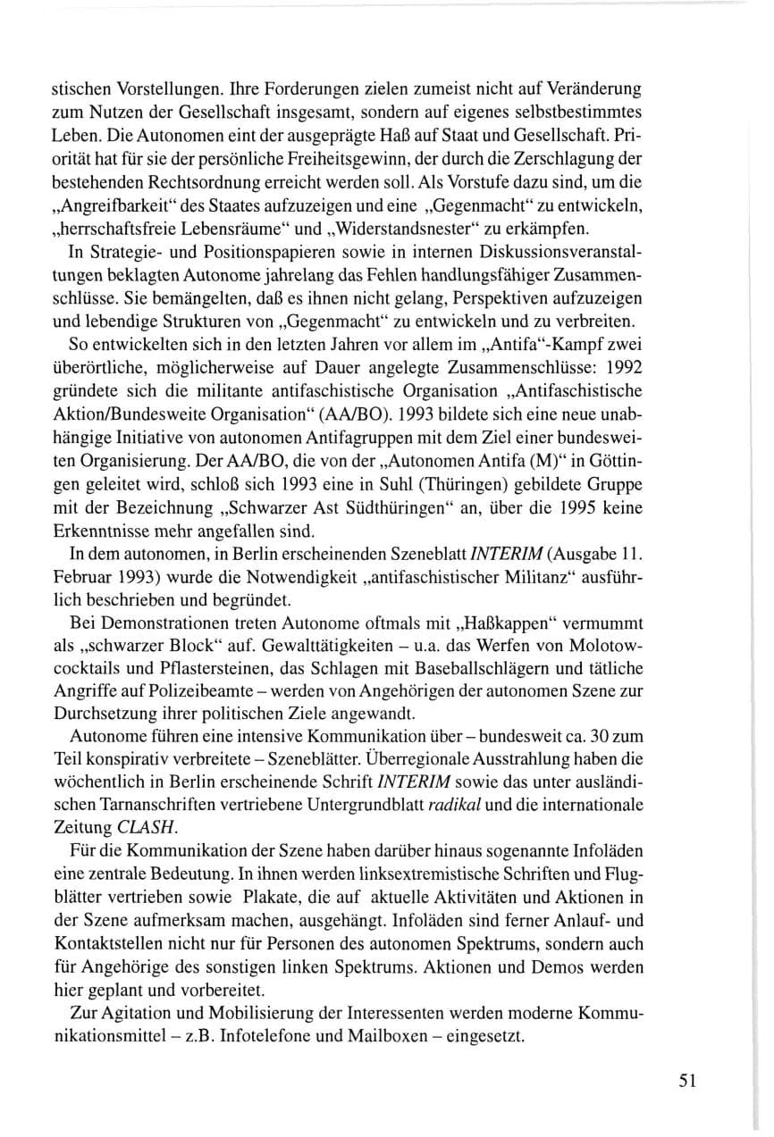 Seite 51 des Verfassungsschutzbericht 1995 Thüringen