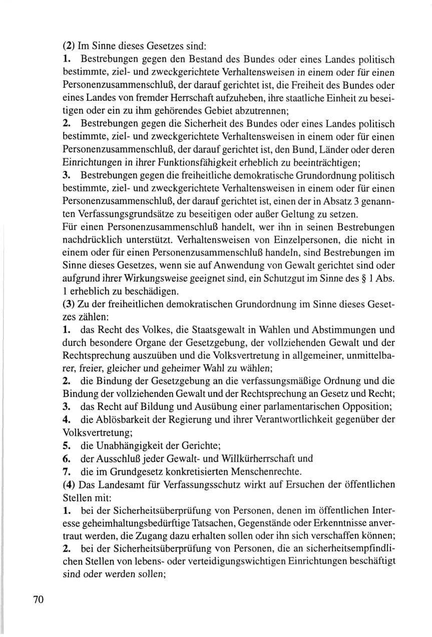 Seite 70 des Verfassungsschutzbericht 1995 Thüringen