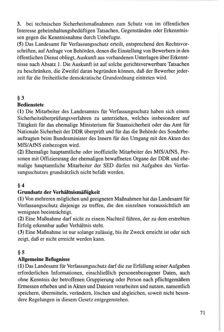 Seite 71 des Verfassungsschutzbericht 1995 Thüringen