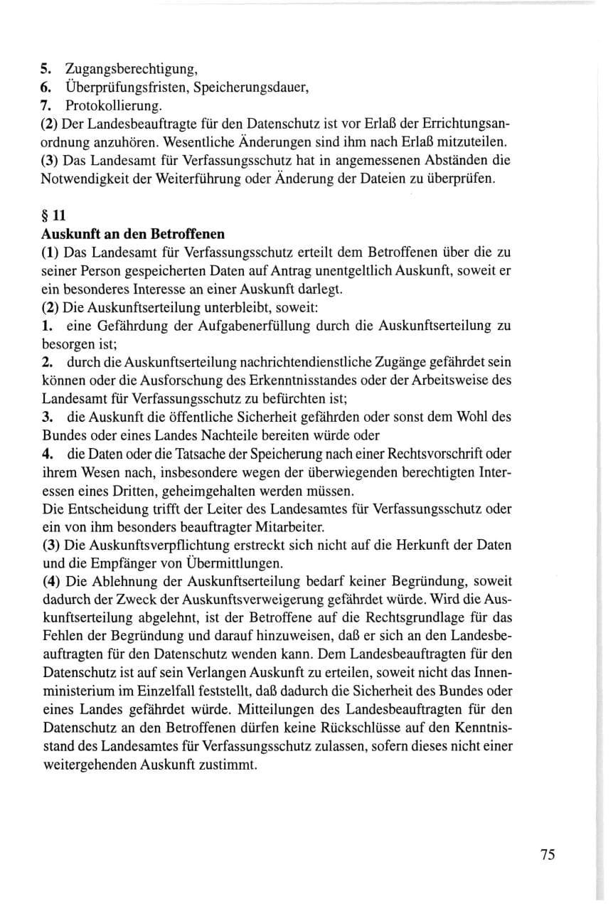Seite 75 des Verfassungsschutzbericht 1995 Thüringen