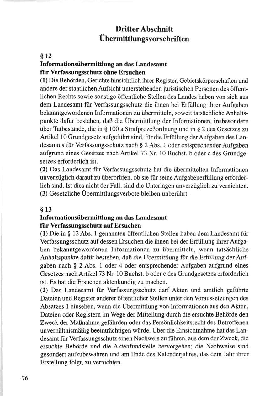 Seite 76 des Verfassungsschutzbericht 1995 Thüringen