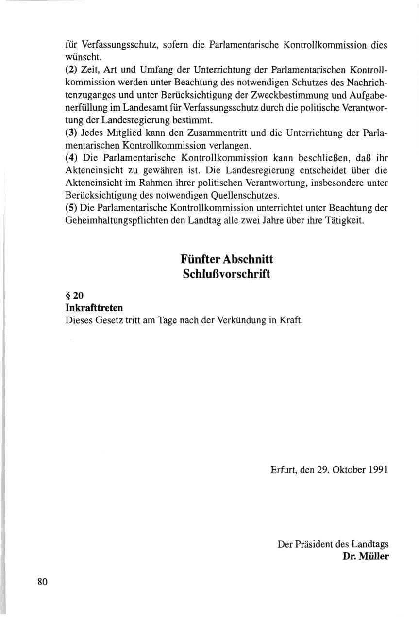 Seite 80 des Verfassungsschutzbericht 1995 Thüringen
