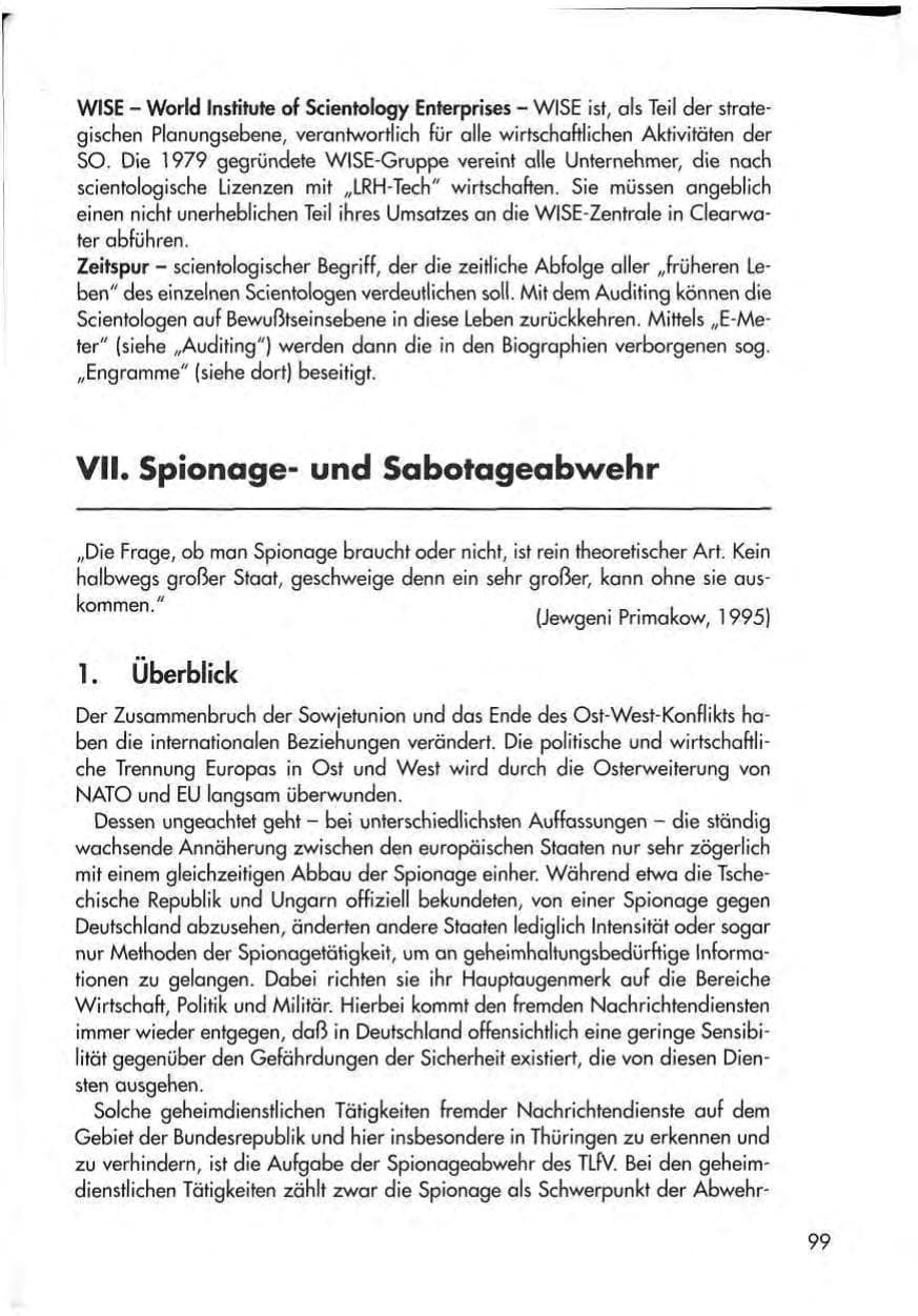 Seite 101 des Verfassungsschutzbericht 1997 Thüringen