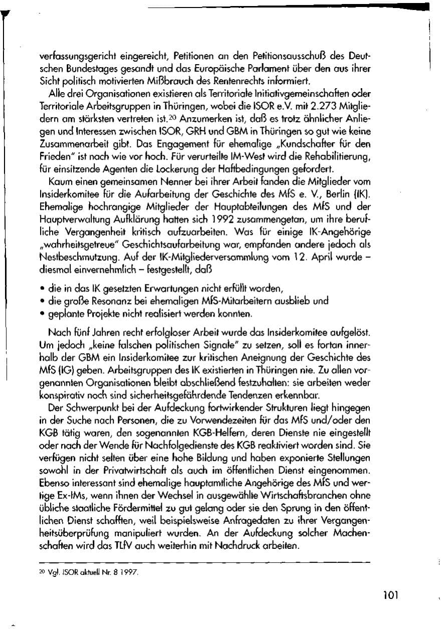 Seite 103 des Verfassungsschutzbericht 1997 Thüringen