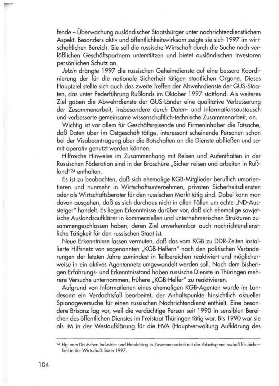 Seite 106 des Verfassungsschutzbericht 1997 Thüringen