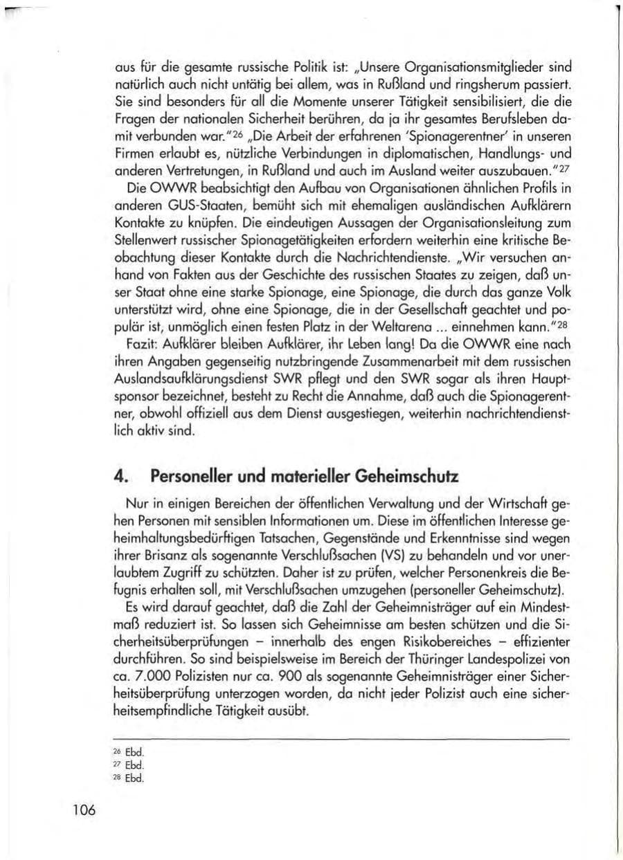 Seite 108 des Verfassungsschutzbericht 1997 Thüringen