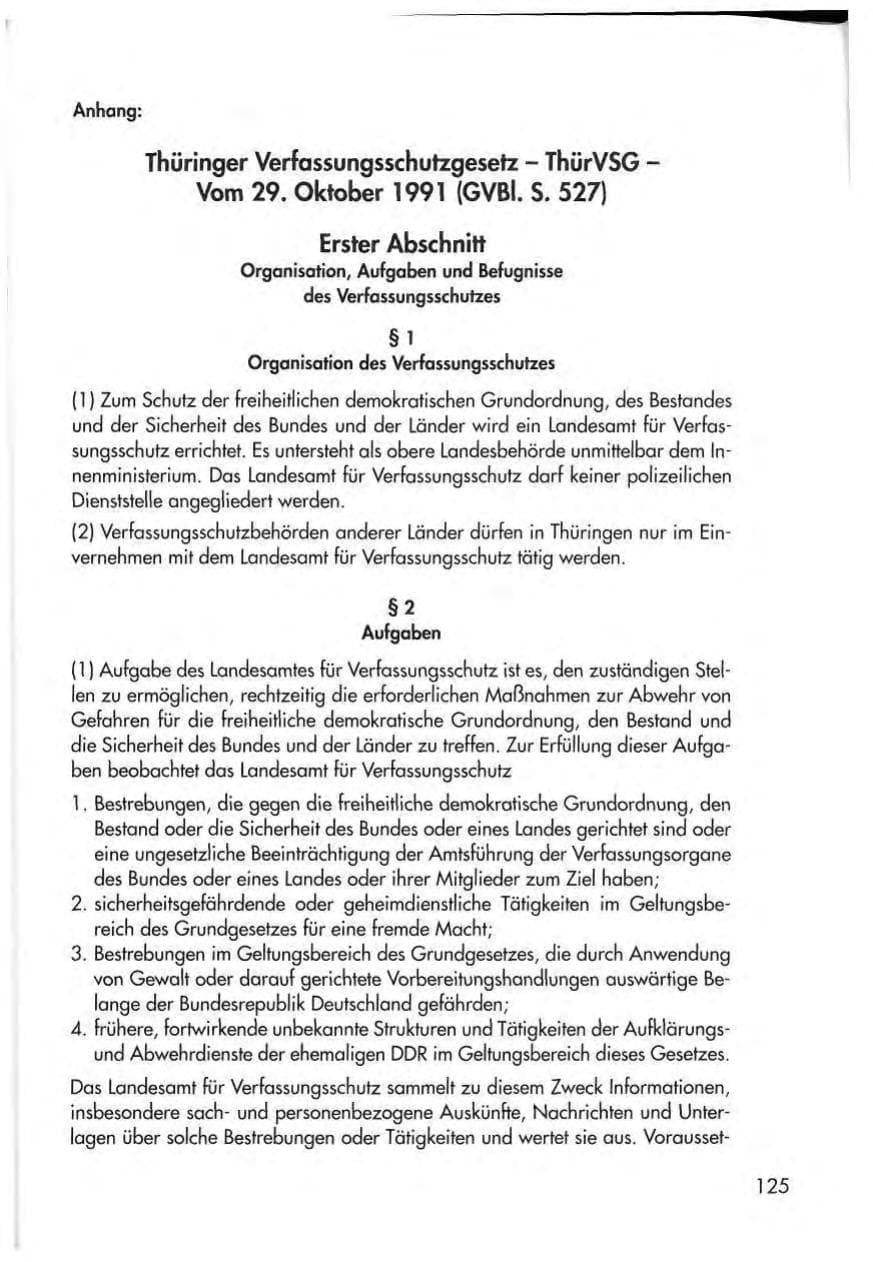 Seite 127 des Verfassungsschutzbericht 1997 Thüringen