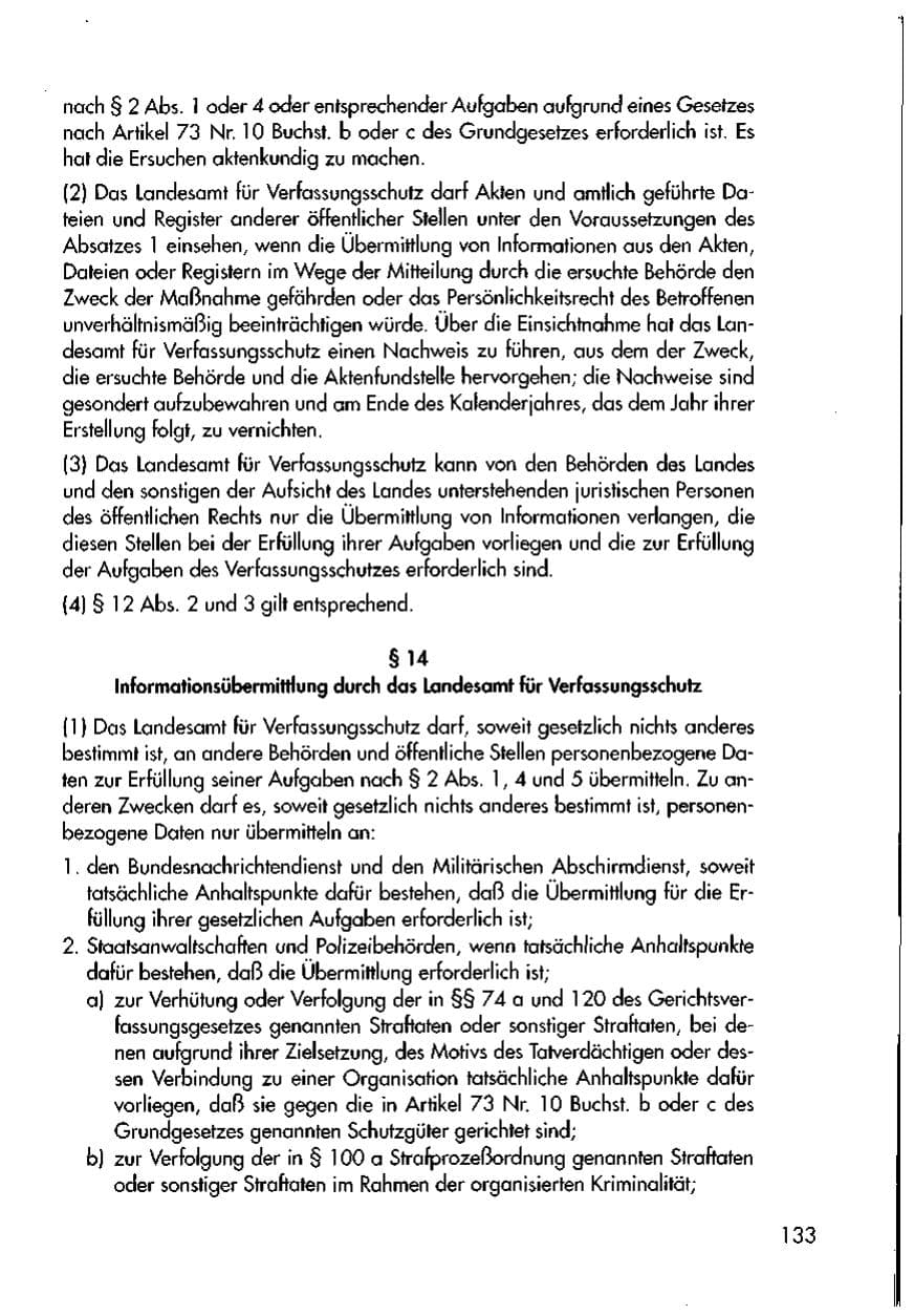 Seite 135 des Verfassungsschutzbericht 1997 Thüringen