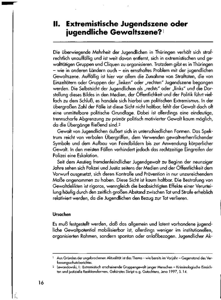 Seite 18 des Verfassungsschutzbericht 1997 Thüringen