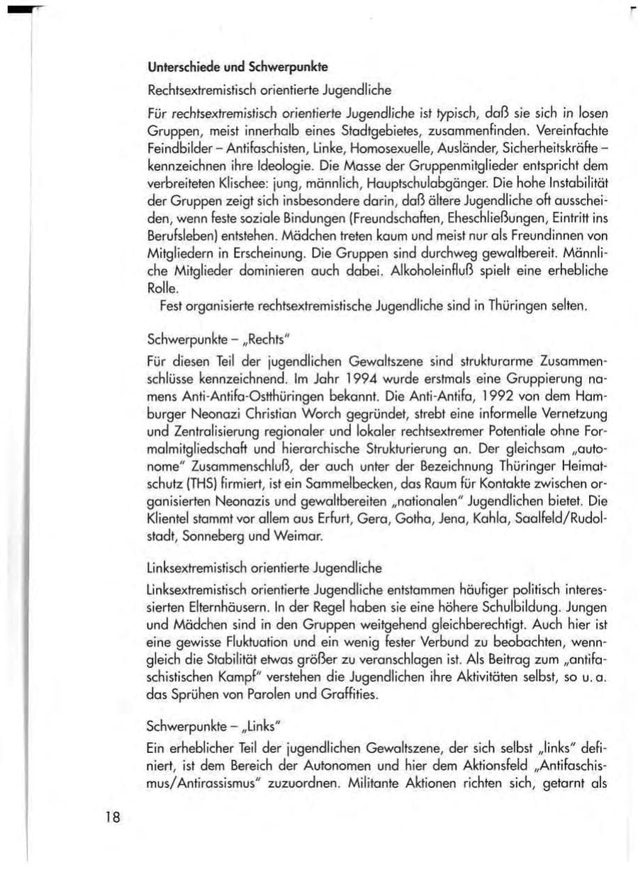 Seite 20 des Verfassungsschutzbericht 1997 Thüringen