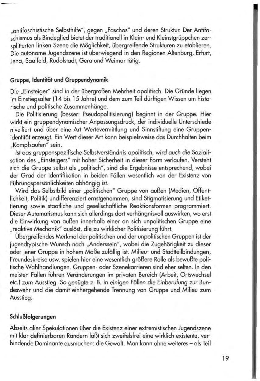 Seite 21 des Verfassungsschutzbericht 1997 Thüringen