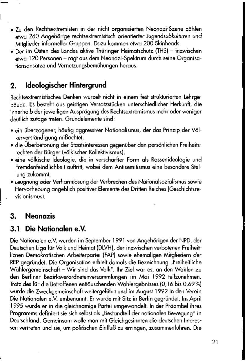 Seite 23 des Verfassungsschutzbericht 1997 Thüringen