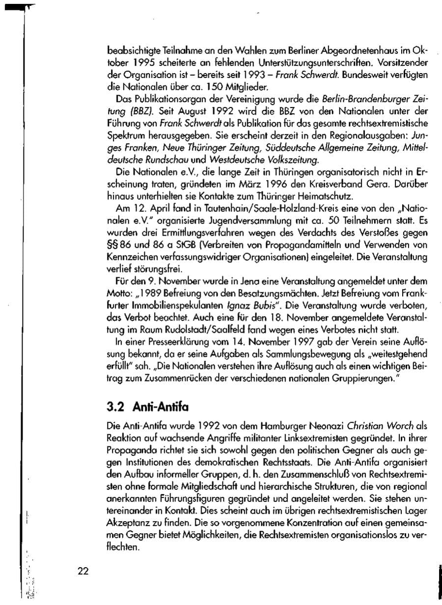 Seite 24 des Verfassungsschutzbericht 1997 Thüringen