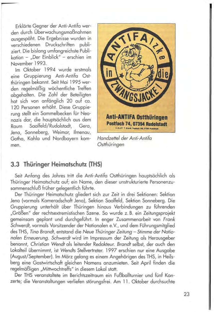 Seite 25 des Verfassungsschutzbericht 1997 Thüringen