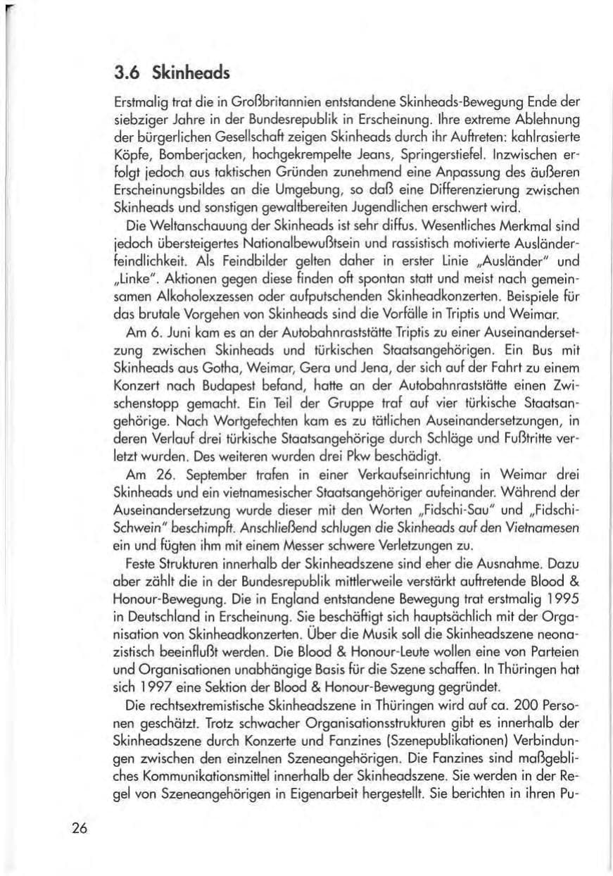 Seite 28 des Verfassungsschutzbericht 1997 Thüringen
