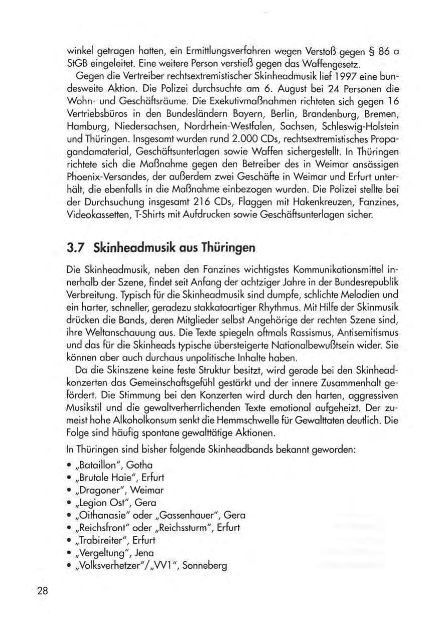 Seite 30 des Verfassungsschutzbericht 1997 Thüringen