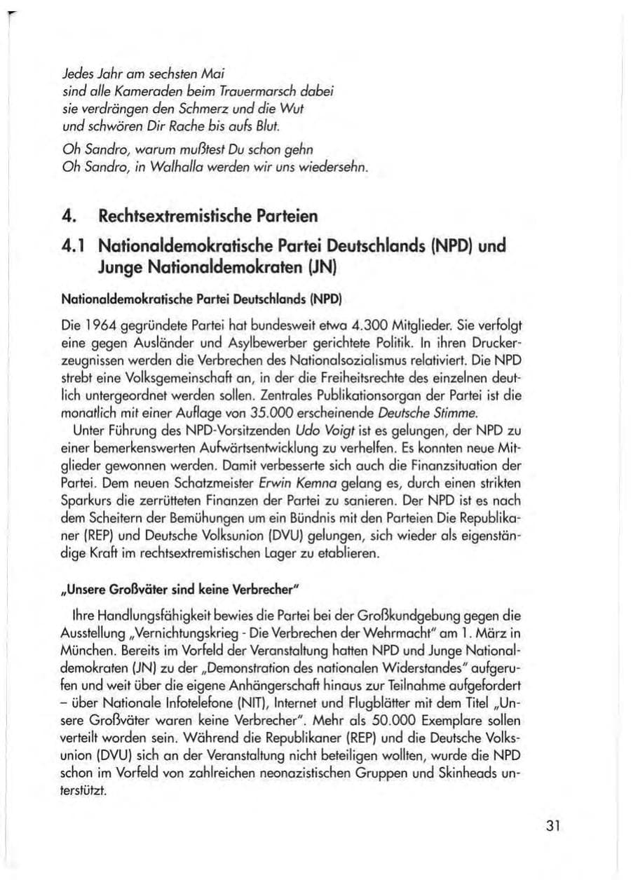 Seite 33 des Verfassungsschutzbericht 1997 Thüringen