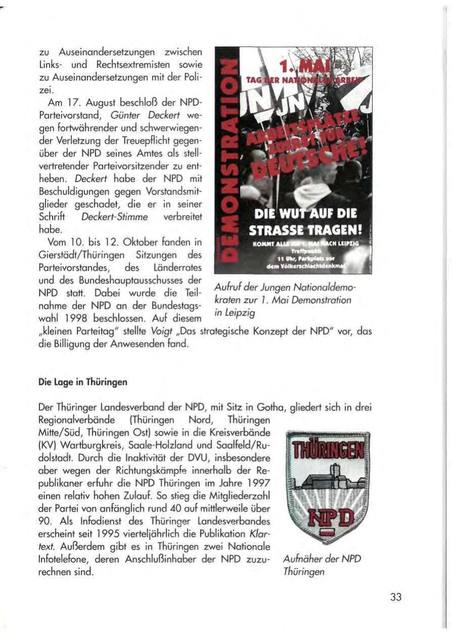 Seite 35 des Verfassungsschutzbericht 1997 Thüringen