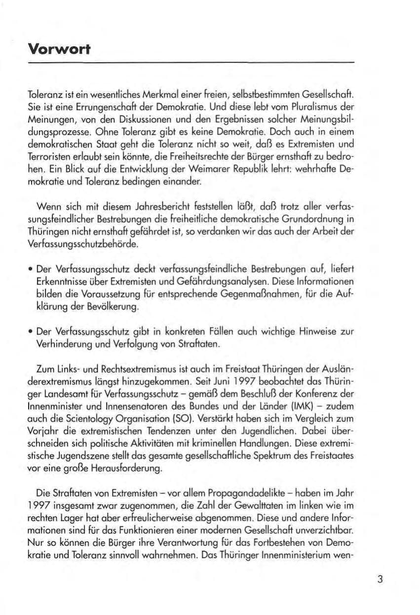 Seite 5 des Verfassungsschutzbericht 1997 Thüringen