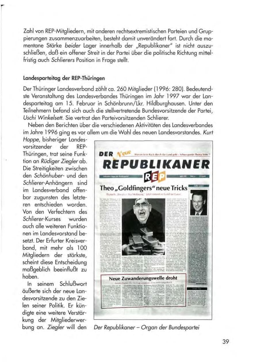 Seite 41 des Verfassungsschutzbericht 1997 Thüringen