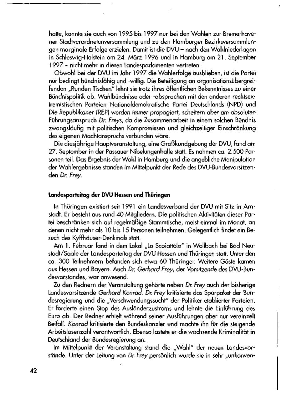 Seite 44 des Verfassungsschutzbericht 1997 Thüringen