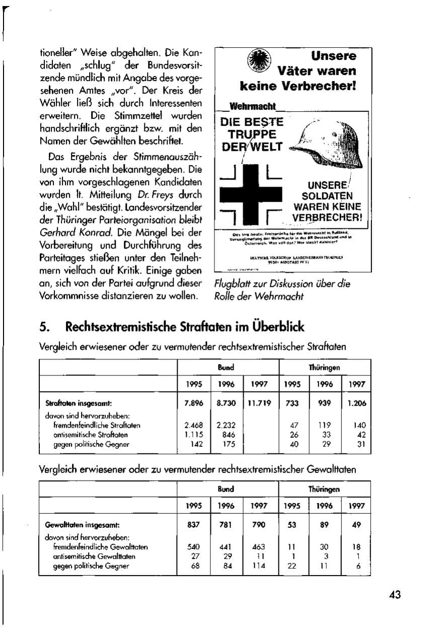 Seite 45 des Verfassungsschutzbericht 1997 Thüringen