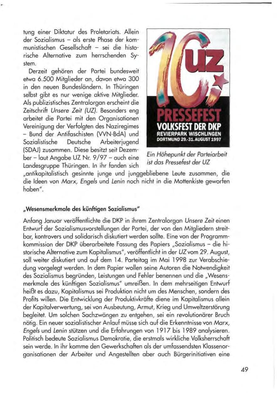 Seite 51 des Verfassungsschutzbericht 1997 Thüringen