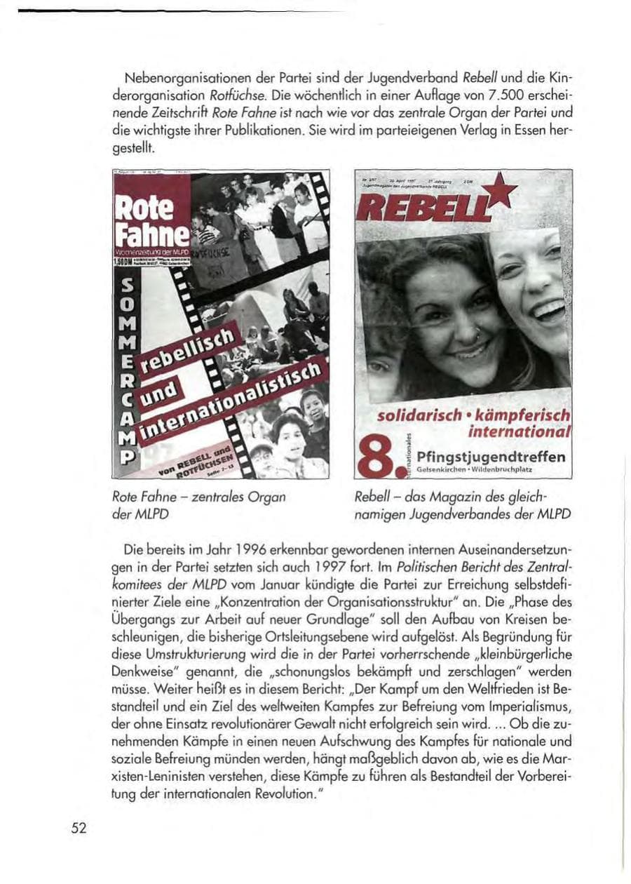 Seite 54 des Verfassungsschutzbericht 1997 Thüringen