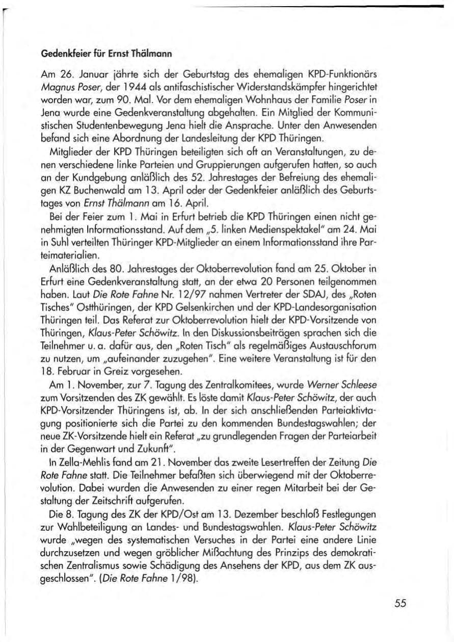 Seite 57 des Verfassungsschutzbericht 1997 Thüringen