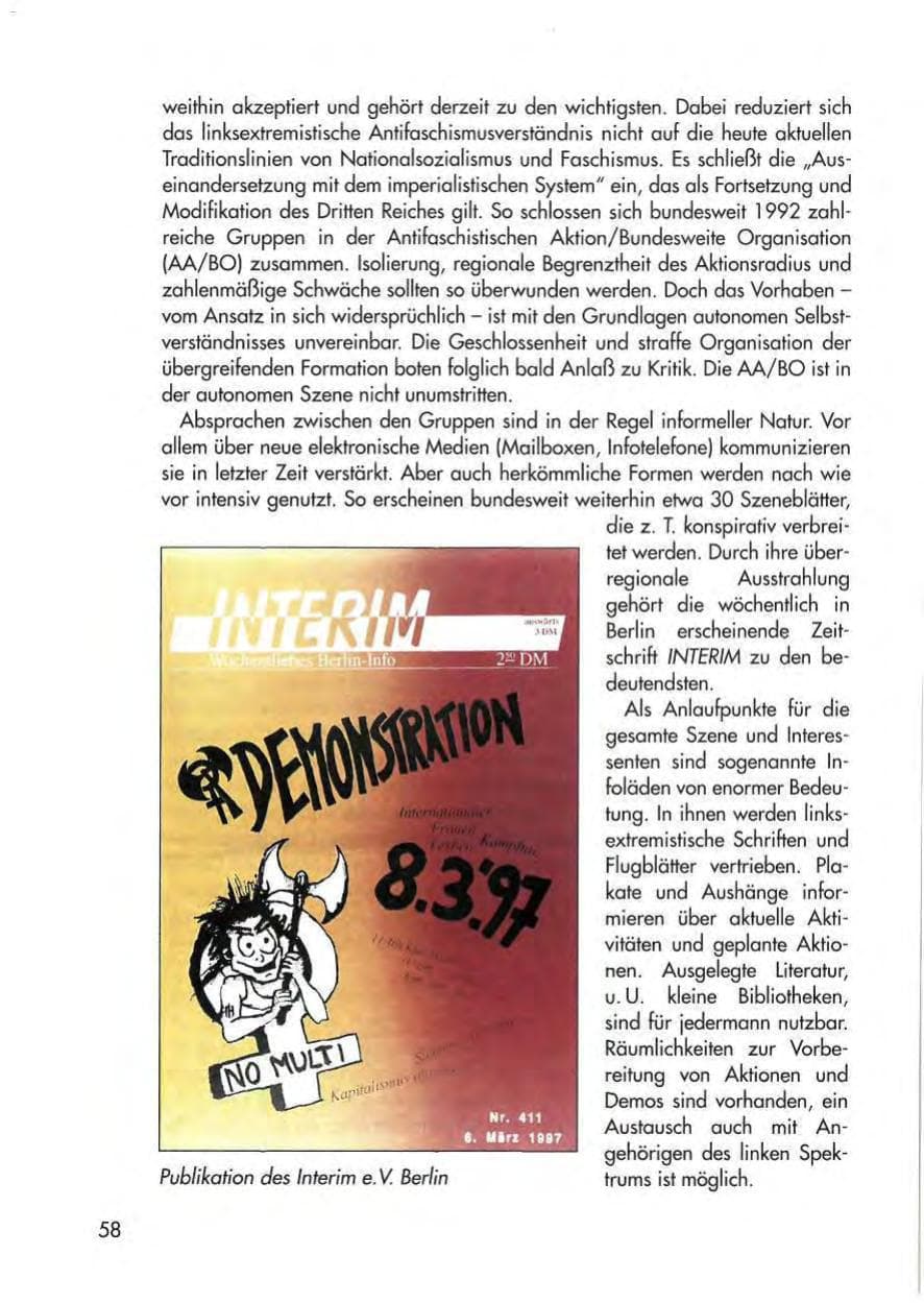 Seite 60 des Verfassungsschutzbericht 1997 Thüringen