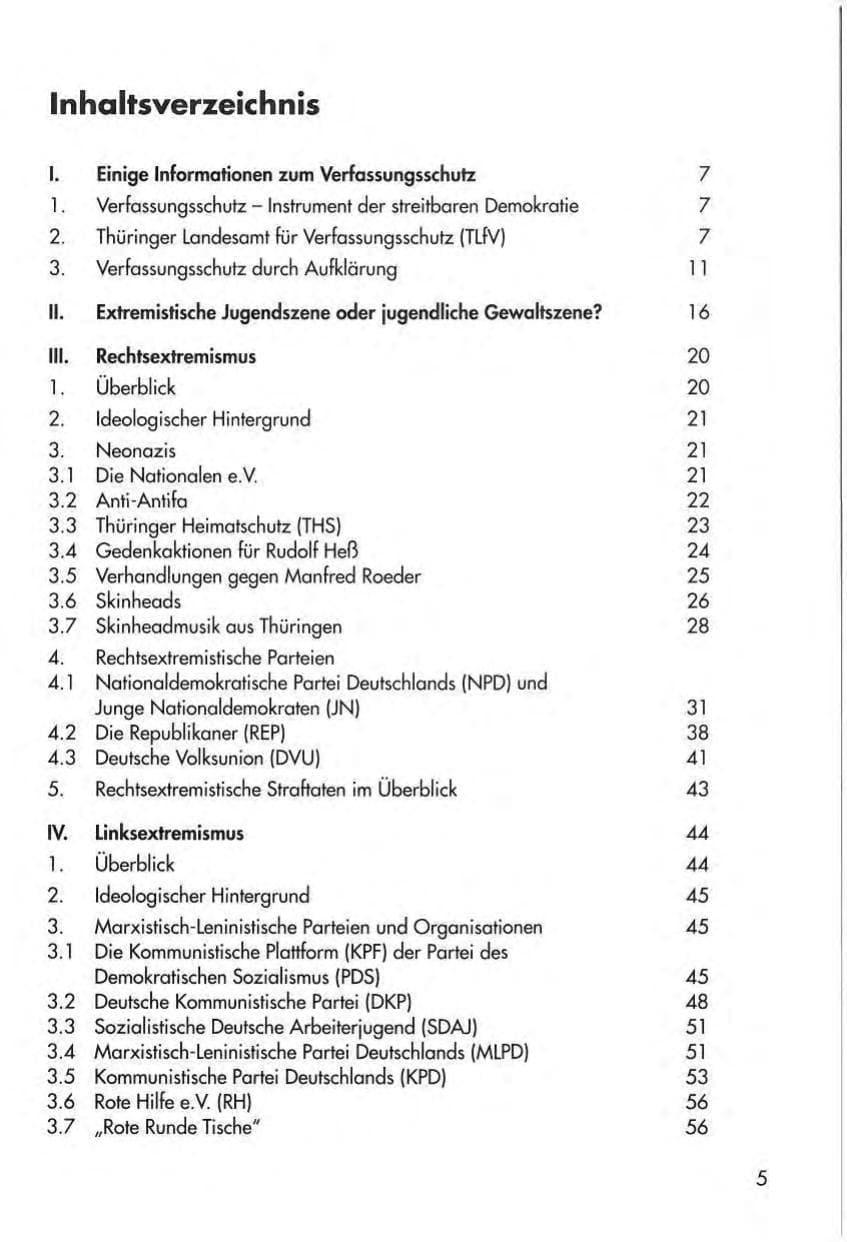 Seite 7 des Verfassungsschutzbericht 1997 Thüringen