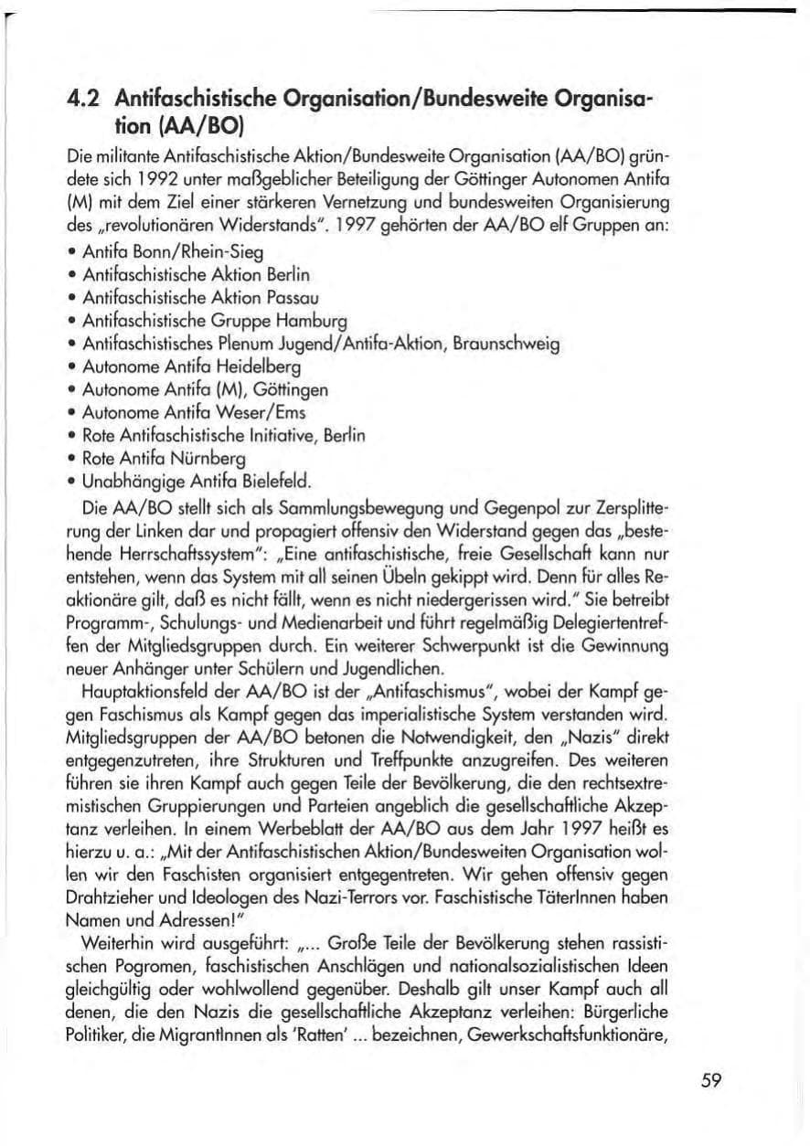 Seite 61 des Verfassungsschutzbericht 1997 Thüringen