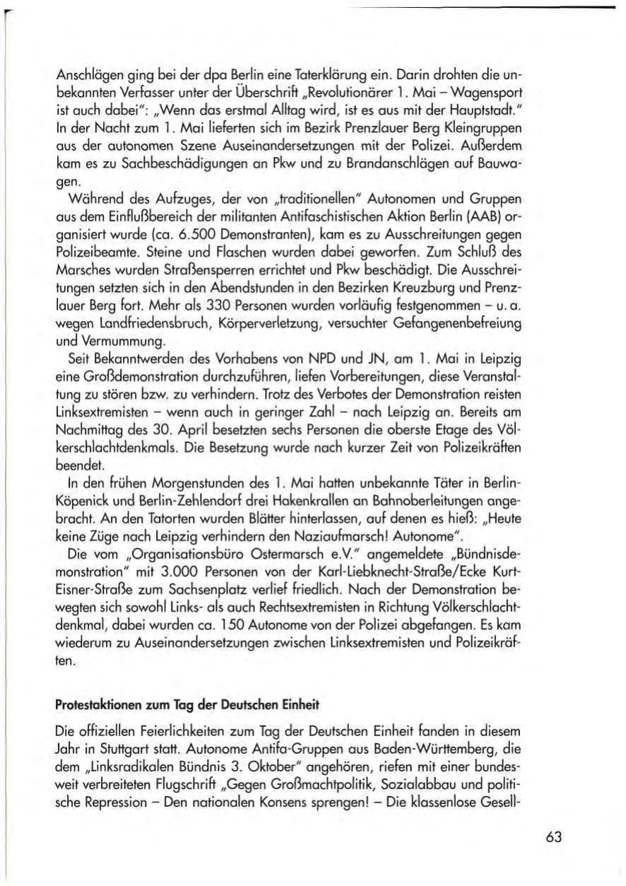 Seite 65 des Verfassungsschutzbericht 1997 Thüringen