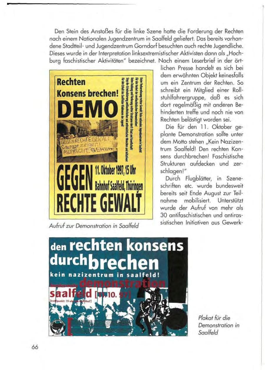 Seite 68 des Verfassungsschutzbericht 1997 Thüringen