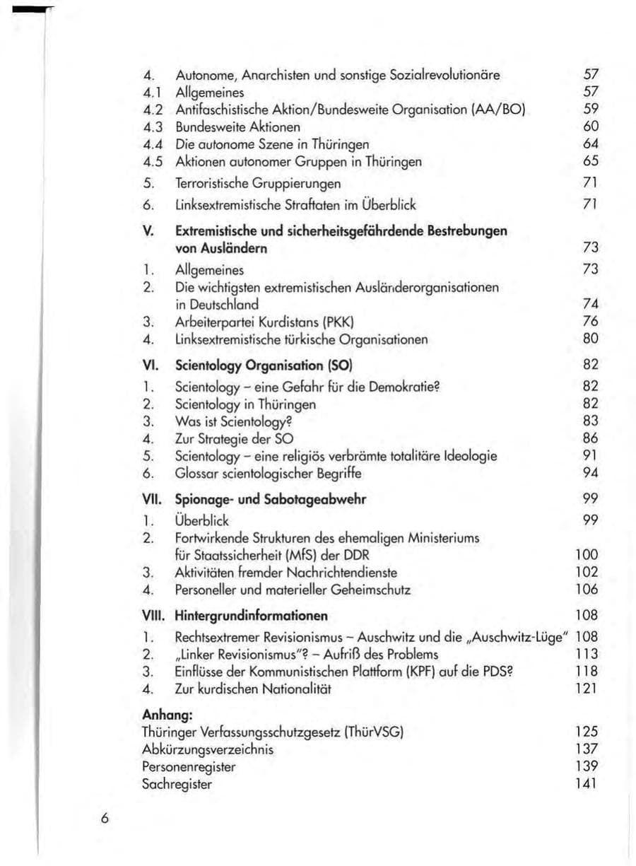 Seite 8 des Verfassungsschutzbericht 1997 Thüringen