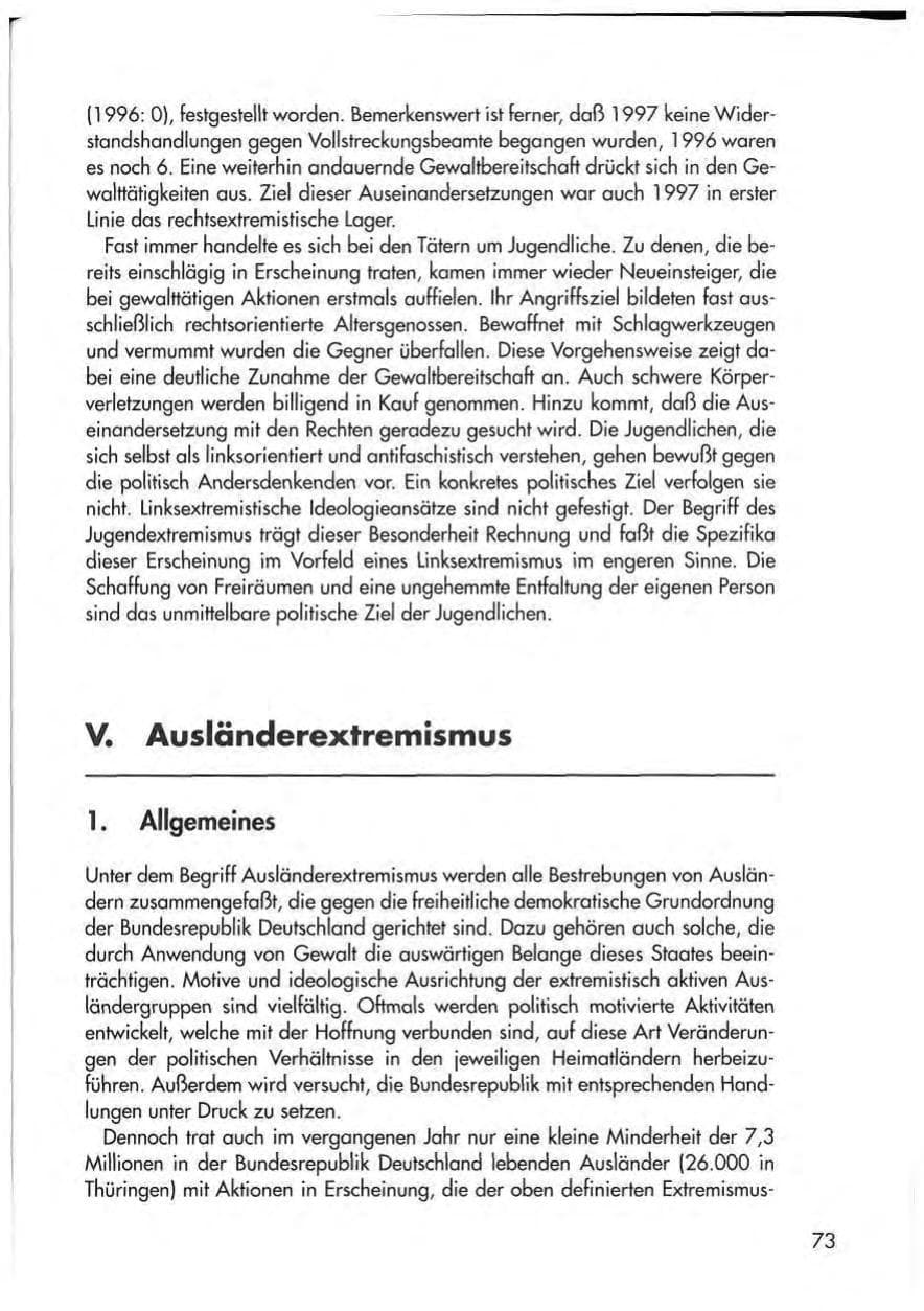 Seite 75 des Verfassungsschutzbericht 1997 Thüringen
